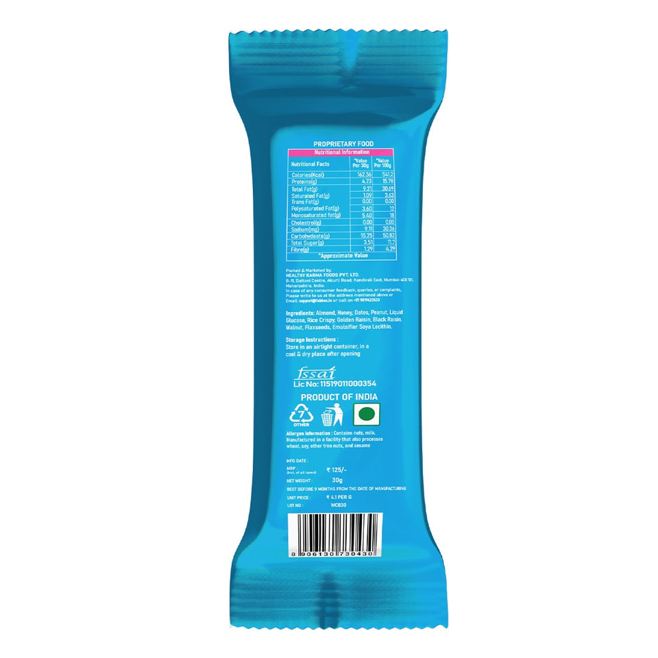 walnut crunch bar product back cover packet