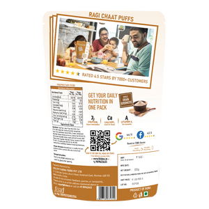 ragi chaat puffs product back cover packet