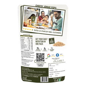 jowar millet puffs ( cheddar cheese) product back cover packet