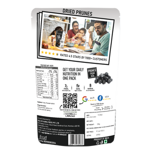 dried prunes product back cover packet