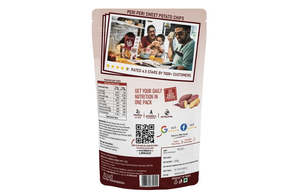PERI PERI SWEET POTATO CHIPS 125gm