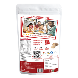 cheesy millet sticks product back cover packet