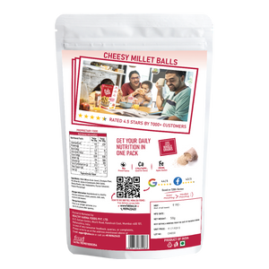 cheesy millet balls product back cover packet