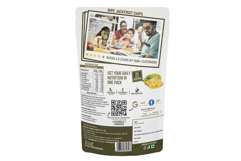 VACUUM FRIED JACKFRUIT CHIPS 125gm