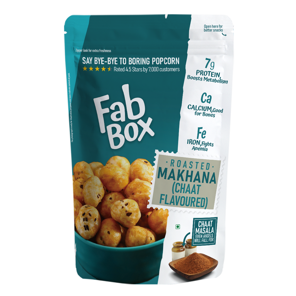 chaat flavoured makhana product front cover packet