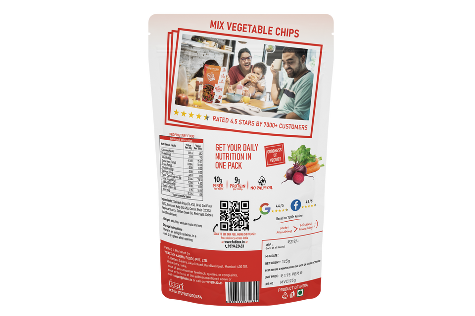MIX VEGGIE  CHIPS 125gm