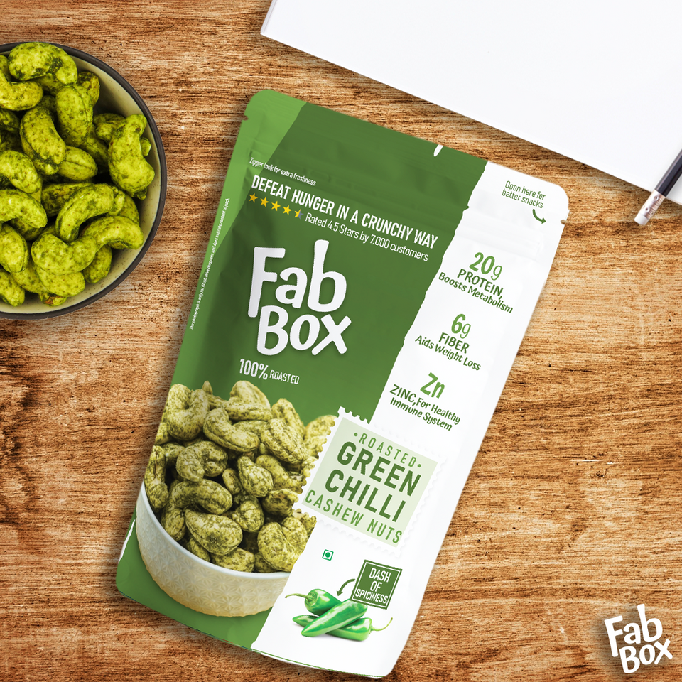 green chilli cashew nuts product front packet